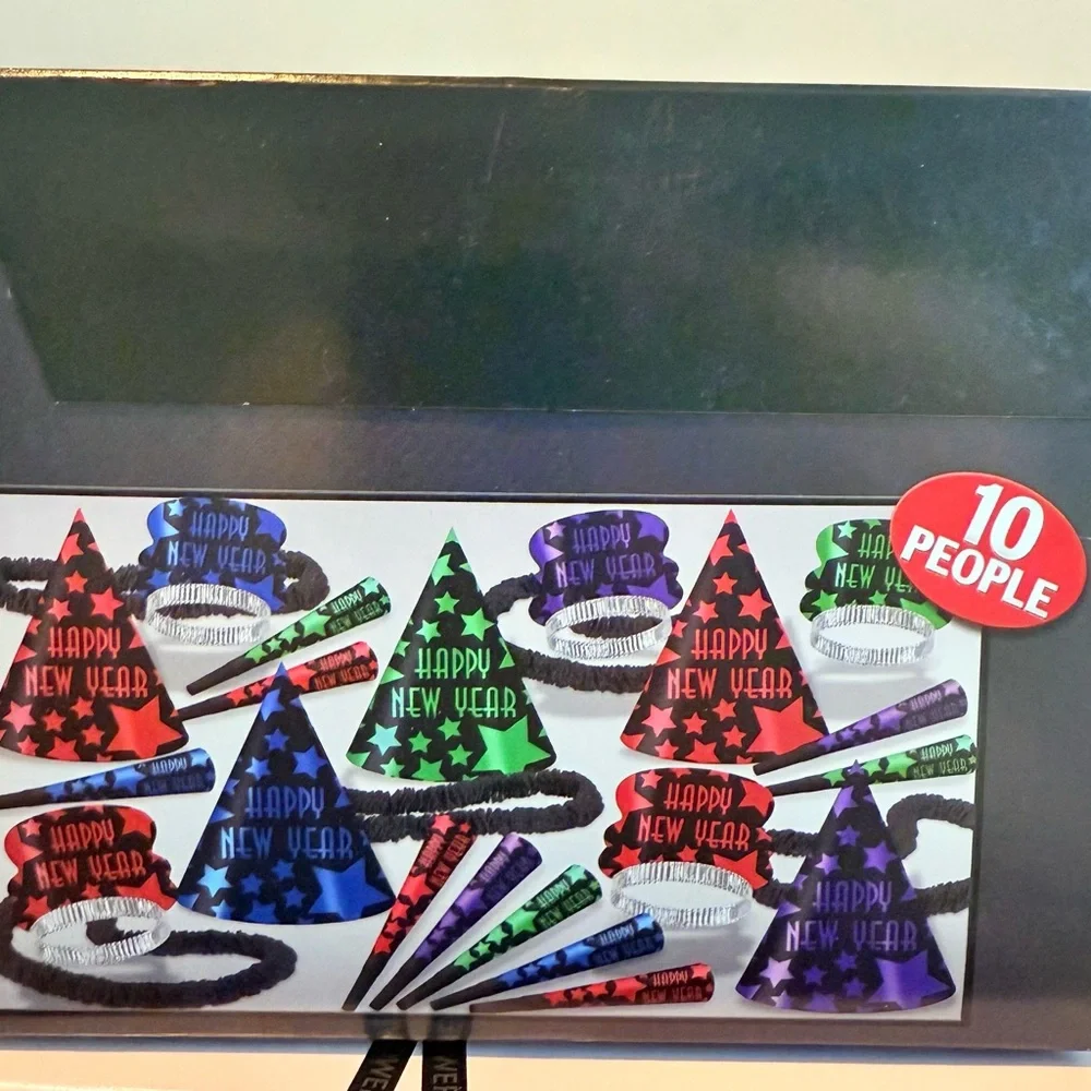 Starry New Year Celebration Hat Set - Red, Blue, Green